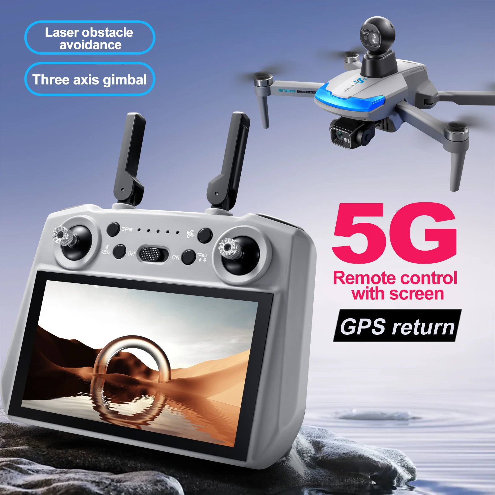 S185 Professional Drone 2.7K H - огляд і ціна Drone Gimbal 3 Axis